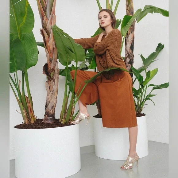 Perla Formentini Allegra Gold Platino Fringe Leather Heels Size 39 - Picture 11 of 11